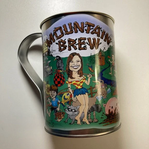 Berk Mountain Brewery Hillbilly Tin Cup Moonshine Arkansas Beer Graphics Vintage - Picture 2 of 6